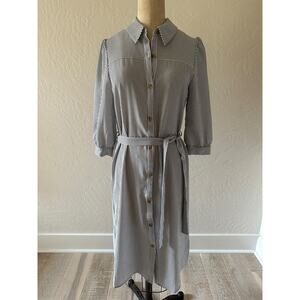 MONTEAU | Women's NEW Pin Stripe Shirt Dress Tie Waist Cottagecore Size Medium